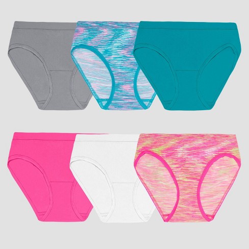 Fruit Of The Loom Girls' 6pk Seamless Hipster - Colors May Vary : Target