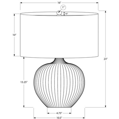 23" Black Ceramic Table Lamp with Black Shade