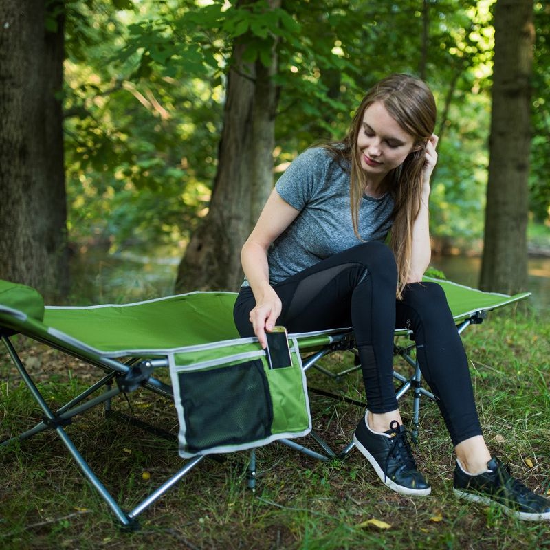 Alpcour Folding Camping Cot - Compact Single Person Bed with Pillow for Indoor & Outdoor Use, 4 of 6