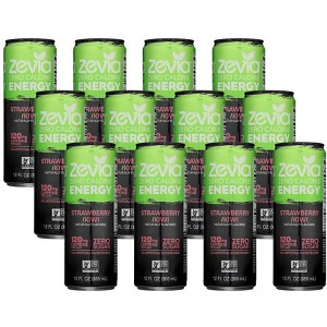 Zevia Zero Calorie Strawberry Kiwi Energy Drink - Case of 12/12 oz - 1 of 4