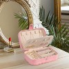 HTUTWOO Travel Jewelry Box, PU Leather Jewelry Organizer for Girls, Portable Mini Travel Case Display Storage Holder Boxes for Stud Earrings, Rings - 2 of 4