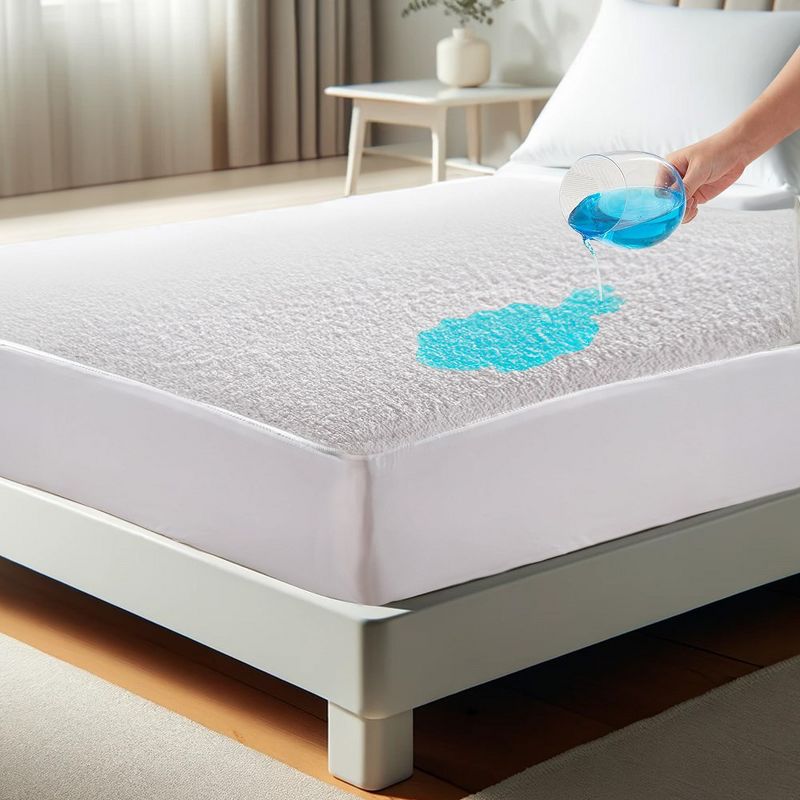 Continental Bedding Terry Fitted Mattress Pad Protector Sheet Cover, 2 of 3