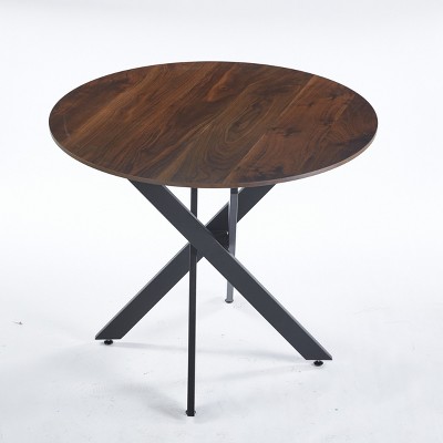 Vynxaria 47.2-Inch Round End Table - Versatile Dining, Office & Coffee Table with Cross Leg Design
