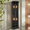 Possini Euro Design Metrix 30" High Farmhouse Rustic Rectangular Outdoor Wall Light Fixture Mount Porch House Exterior 4-Light Black Clear Glass Shade - 2 of 4