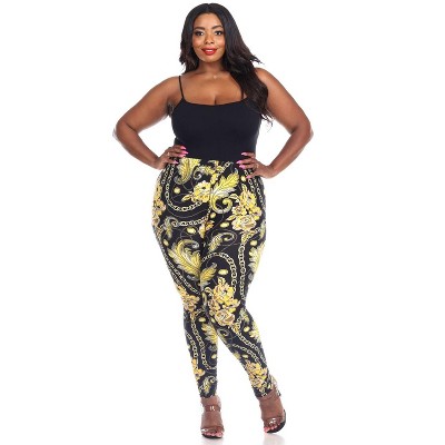 Women's Plus Size Printed Leggings - One Size Fits Most Plus - White Mark - image 2