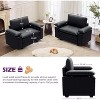 TYBOATLE Set of 2 Oversized Black Leather Accent Chairs, Mid-Century Wide Armchairs with Adjustable Arms for Bedroom - 2 of 4