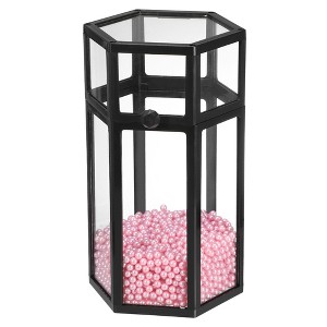 Unique Bargains Faux Pearl Clear Dustproof Glass Makeup Brush Holder with Lid 1 Pc - 1 of 4