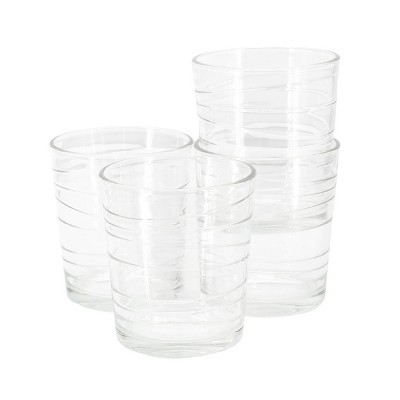 Gibson Home 16 Piece Swirl Clear Assorted Glassware Set