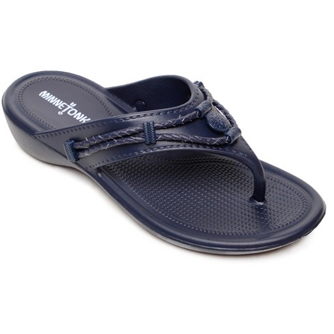 Minnetonka Women's Silverthorne Prism Thong Sandals 570400, Navy Blue ...