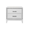 Vynxaria Transitional Glam 2-Drawer Nightstand - White Finish, Crushed Crystal-Like Handles, Chip Board/LVL/MDF/Rubberwood, Bedroom Storage - 3 of 4