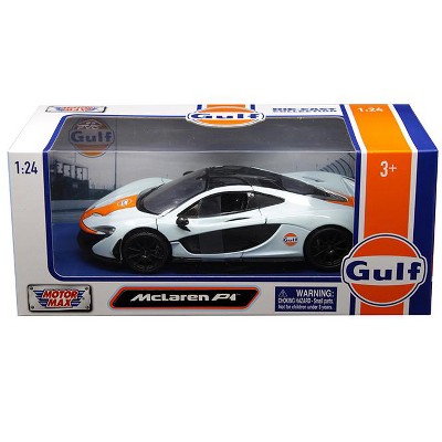 McLaren P1 with "Gulf Oil" Livery Light Blue with Orange Stripe 1/24 Diecast Model Car by Motormax