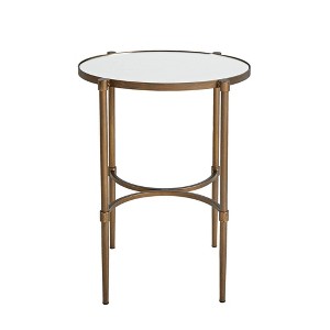 Lia Oval Accent Table Antique Bronze - Martha Stewart: Small Mirrored Drink Table, Country Farmhouse Style - 1 of 4