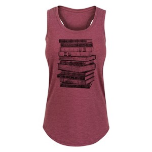 Women's - Instant Message - Stacked Books Graphic Racerback Tank - 1 of 4