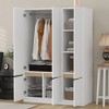 6-Doors Wooden Wardrobe Storage for Bedroom,Nature - 2 of 4