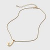 Round Snake Chain "J" Initial Necklace- A New Day™ Gold - 3 of 4