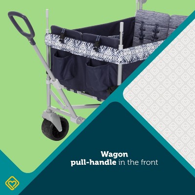 Navy Ink Quad All-Terrain Wagon Stroller with Canopy