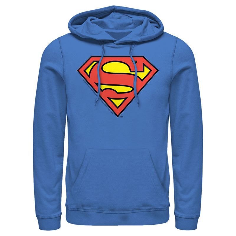 Men's Superman Logo Classic Pull Over Hoodie, 1 of 4