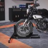 VEVOR Motorcycle Wheel Chock Upright, 1800 lbs Capacity, Heavy-duty Steel Motorcycle Front Wheel Stand with 6 Adjustable Holes, Black - 2 of 4