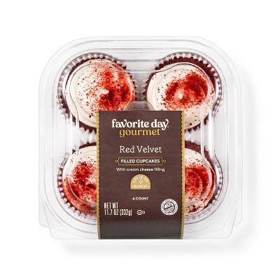 Red Velvet Cupcake With Cream Cheese Filling - 11.7oz/4ct - Favorite Day™