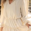Women's Micro-Ruffle Blouson Sleeve Mini Dress - Cupshe - 3 of 4