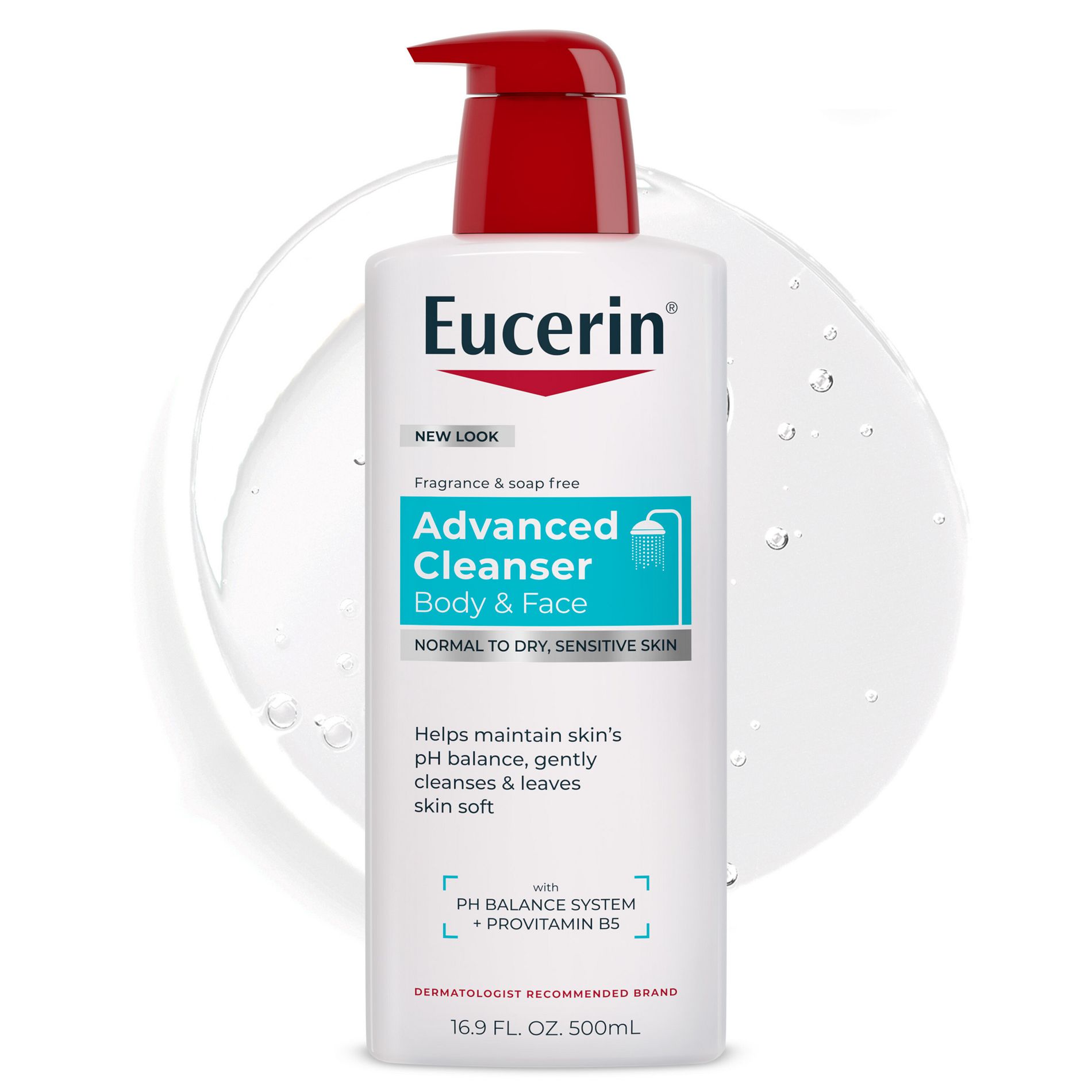 Eucerin Advanced Cleansing Body and Face Cleanser - Unscented - 16.9 fl oz: Sensitive Skin, Liquid Formula, Basic Cleansing