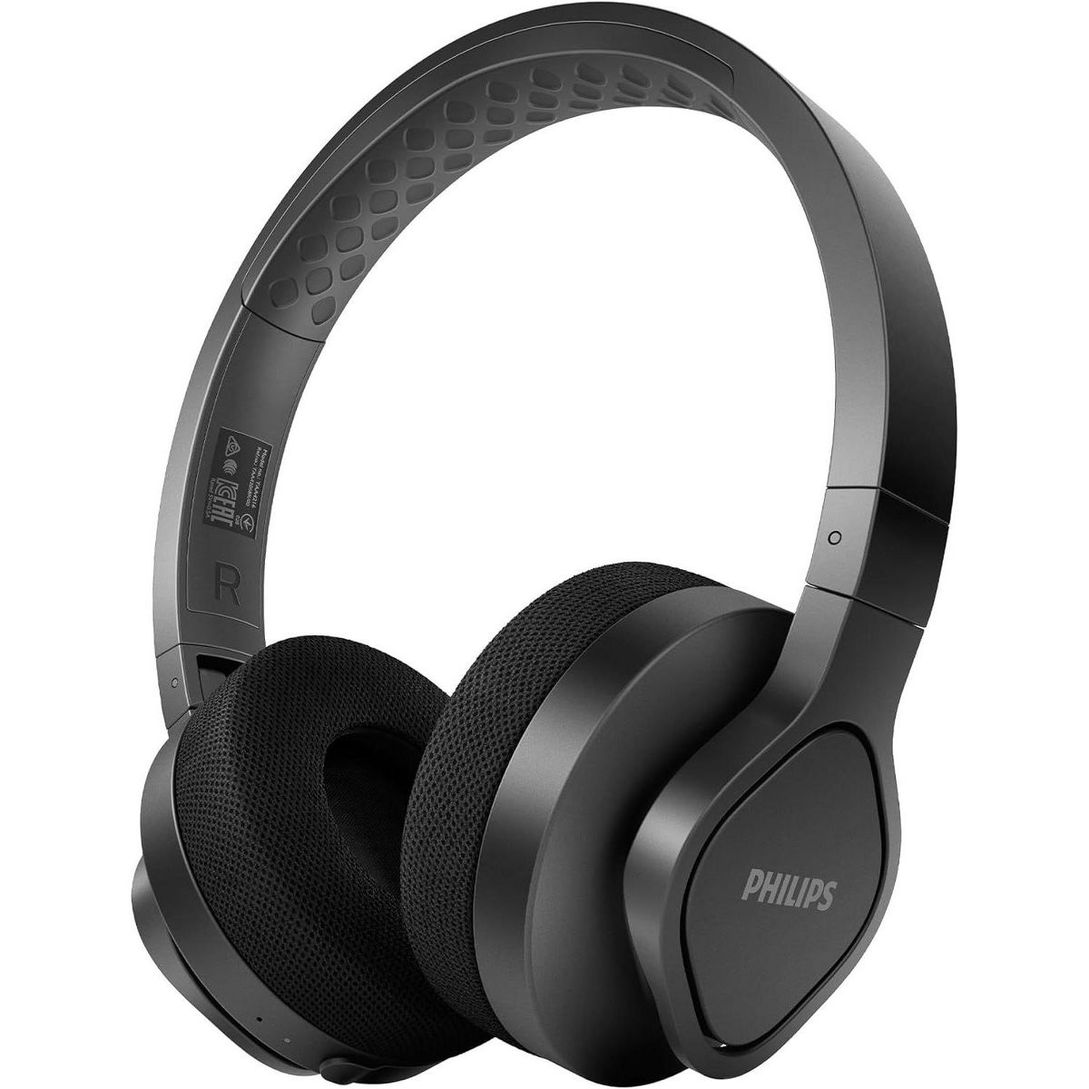 PHILIPS A4216 Wireless Over-Ear Bluetooth Headphones – Powerful Bass, 40mm Drivers, Fast Charging, IP55, Cooling Washable Ear Cups, Black