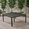 61" Outdoor Aluminum Square Dining Table with Woven Rope Accents, Modern Patio Metal Table for Garden or Backyard – Cuddlewood - 3 of 4