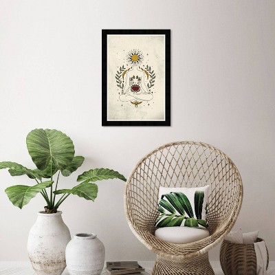 15" x 21" Cosmic Balance Yoga Framed Wall Art Print White - Wynwood Studio: Bohemian & Spiritual Decor