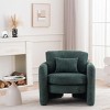 Rounded Corner Modern Chenille Armchair with Soft Backrest,Comfortable Single Seat for Bedroom or Living Room-The Pop Home - 2 of 4