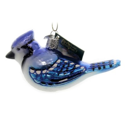 Old World Christmas 2.0 Inch Bright Blue Jay Bird Noisy Fearless Tree Ornaments
