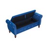 CENGHU Velvet Multifunctional Storage Rectangular Ottoman Bench, Ottoman Footstool with Crystal Buckle Solid Wood Legs and 1 Pillow, Storage Ottoman - 4 of 4