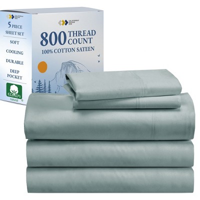 Luxury Bed Sheets Set - 800 Thread Count 100% Cotton Sheets, Deep Pocket, Soft, Cool & Breathable by California Design Den