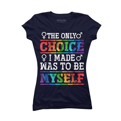 Adult Design By Humans LGBTQ+ Chose To Be Myself Rainbow Text By KangThien T-Shirt