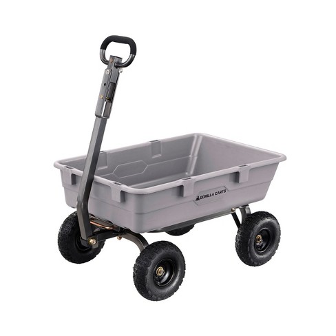 Dump Wagon Garden Cart Wheelbarrow Gorilla ATV Tow Utility Heavy Duty Steel 