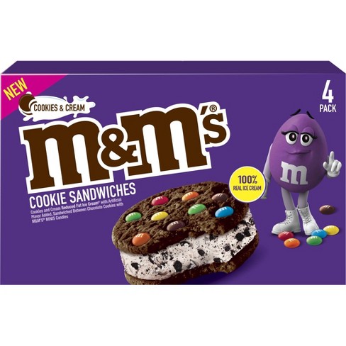 M&M's Chocolate Ice Cream Cookie Sandwich, Single (24 Count