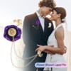 Unique Bargains Cloth Flower Lapel Pin with Gold Badge Tassel Chain Brooches 1.57 inch 1 Pc - 4 of 4