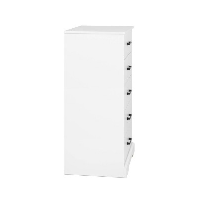 White Farmhouse 5-Drawer Vertical Dresser