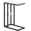 Sapphtopaz Modern C-Shaped End Table with Metal Base Frame Coffee Table with Rectangular Tabletop Sofa Side Table for Living Room,Bedroom - 3 of 4