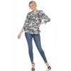 Women's Pleated Casual Floral Blouse - White Mark - 4 of 4