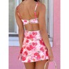 Clotth Women Boho Floral Mini Cami Dress Spaghetti Strap Cut Out Mini Dress Flowy Backless Sling Dresses Summer Sundress - 2 of 4