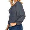 Women's Smocked & Ribbed Top - White Birch - 3 of 4
