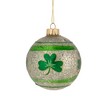Northlight 3" Mercury Glass Green Shamrock Irish Christmas Ornament - 3 of 4