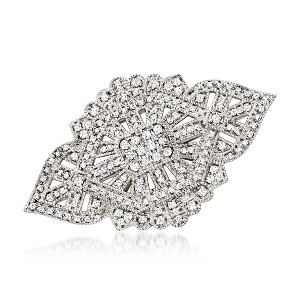 Ross-Simons 1.00 ct. t.w. Diamond Milgrain Vintage-Inspired Pin in Sterling Silver - 1 of 4