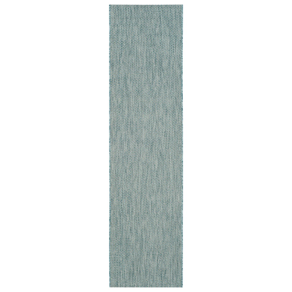 2'3in x 8' Cherwell Runner Outdoor Rug Aqua/Gray - Safavieh