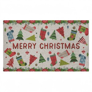 Stupell Industries Christmas Merriment Stockings Printed Outdoor Imitation Sisal Door Mat, design by Suzanne Nicoll - 1 of 4