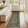 Washable Vintage Living Room Rugs, Soft Non Slip Distressed Floral Print Carpet, Bordered Stain Resistant Bedroom Rugs - 2 of 4