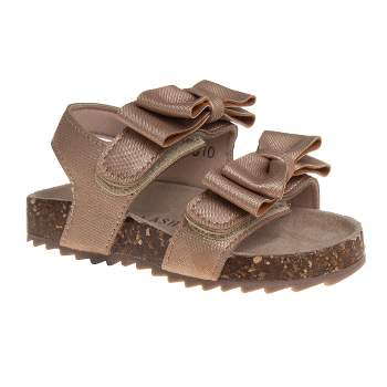 Laura Ashley Girls Footbed Hook and Loop Toddler Sandals