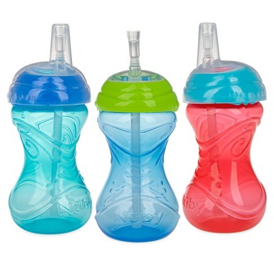 Nuby 3pk Clik-it Soft Spout Cup - Purple/pink/aqua - 10oz : Target