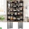 Corner Bookshelf  5 Tier Convertible Corner Book Shelf Modern Industrial Bookcase & 4 Hooks - 3 of 4