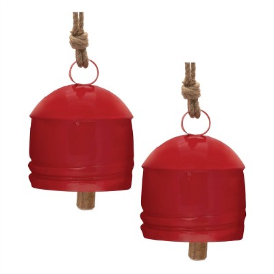 Rustic Metal Bell Ornament (Set of 2)